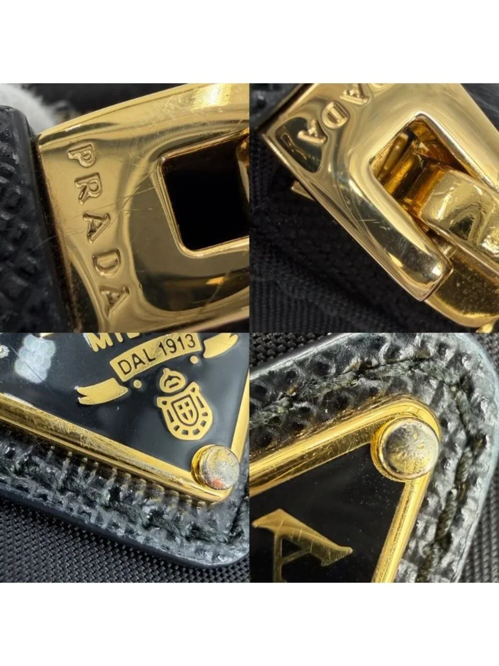 Prada Re Edition 2005 Re-Nylon Mini Bag Shoulder Nylon Black Gold